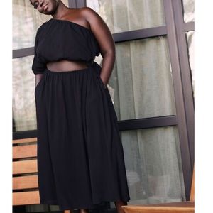 Eloquii Knotted One Shoulder Dress